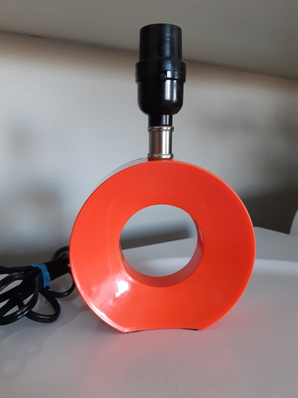 Circular 70's Orange Table Lamp Base